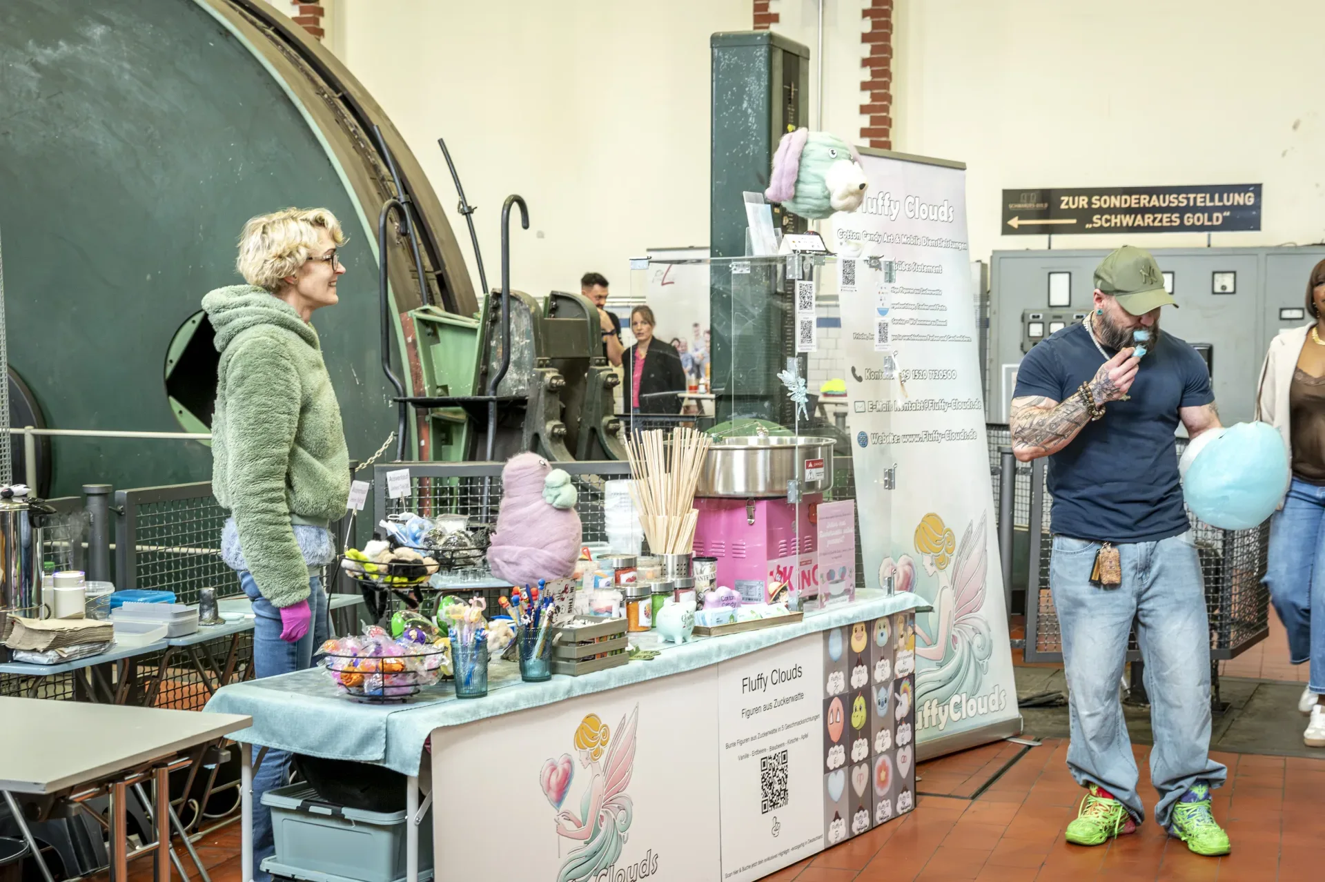 Beliebte Zuckerwatte-Station auf einer Charity-Feier