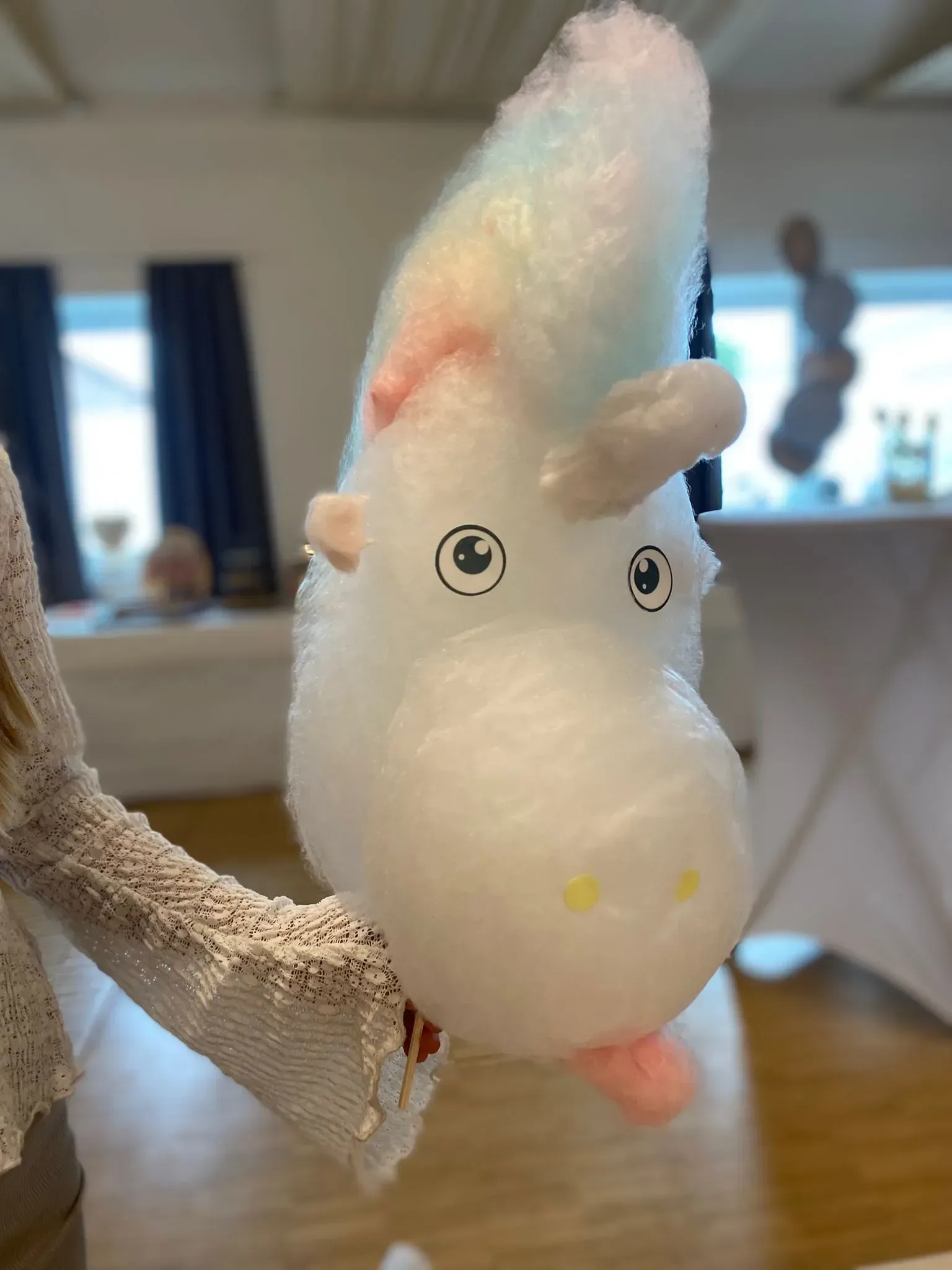 Kreative Zuckerwatte-Show als Blickfang im Abendprogramm